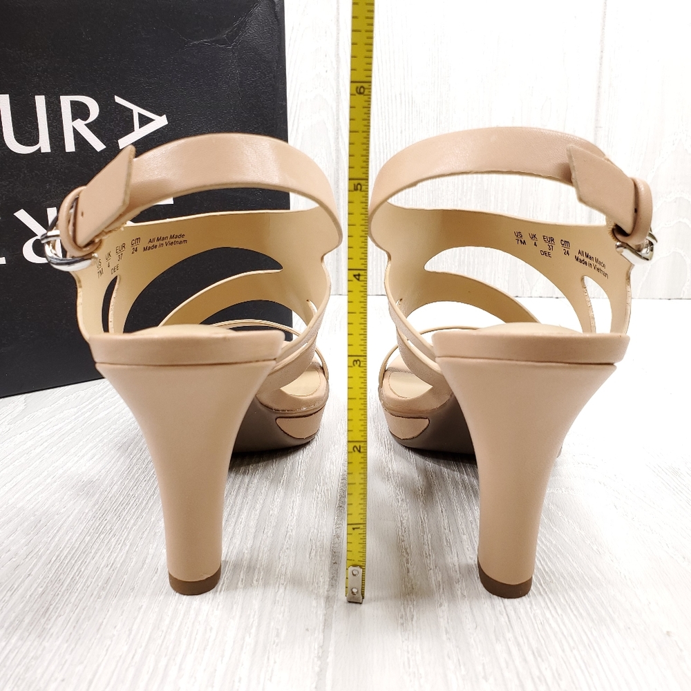 Naturalizer Dee Bamboo Tan Strappy Sandals - Picture 5 of 8
